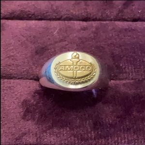 10K Yellow Gold AMOCO Service Anniversary Signet Ring